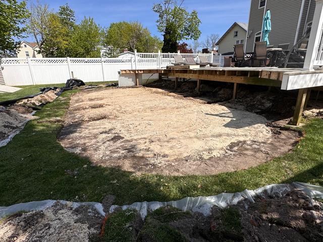 <p>Cherie wanted her replacement pool in the same location as the previous one, and wanted it to line up with her existing deck. Our team had to dig the site by hand for it to rest exactly how she wanted.</p>