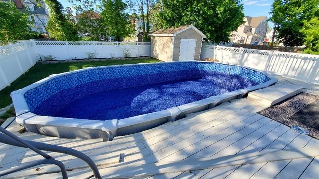 After the base track and pool wall were set and secure our team began installing the liner. They made sure to slowly fill the pool with water to avoid causing wrinkles or creases, and installed the pool's cap & ledges. This project was complete and Cherie can enjoy her brand new swimming pool for many years to come!