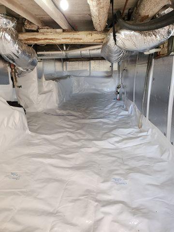 This was after the production crew installed our Clean Space Vapor Barrier. This will help keep the environment controlled and allow the space to be safe for the home owners to use.