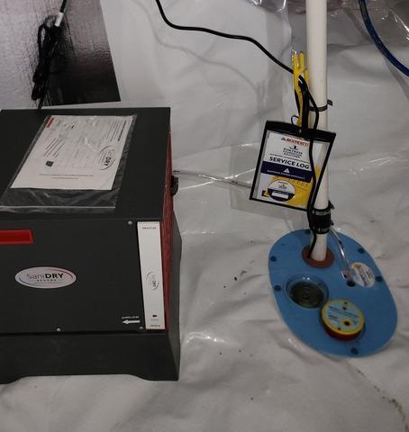 Sump Pump and SaniDry Dehumidifier