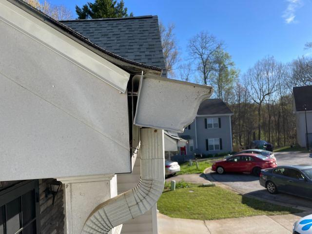 Side Gutter Endcap Before Replacement in Atlanta, GA