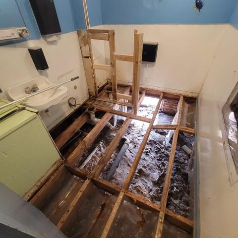Bathroom Floor Replacement in Progress
