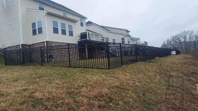 4' Classic, Commercial Grade, 3 Rail, Flush Bottom Black Aluminum Fence