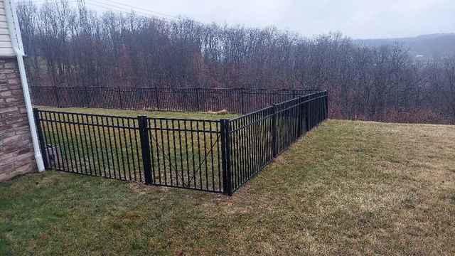 4' Classic, Commercial Grade, 3 Rail, Flush Bottom Black Aluminum Fence