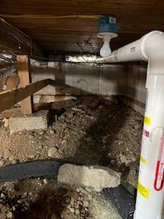 Radon Pipe in the Crawlspace