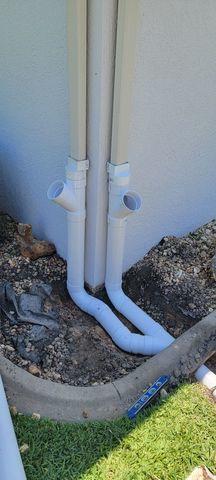 Pipe Fitted to Downspout