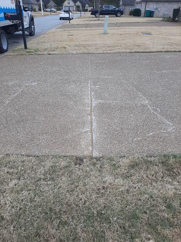 Repaired concrete drive