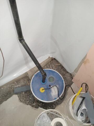 Sump is installed
