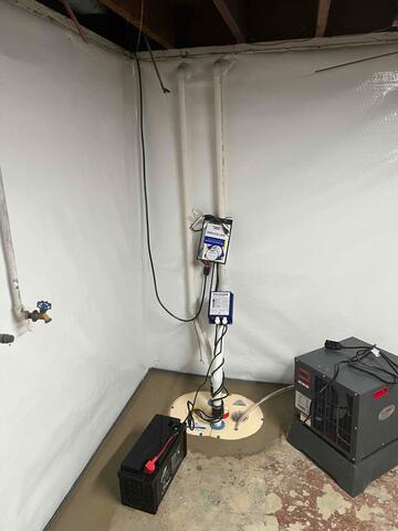 Basement Sump Pump and Dehumidifier