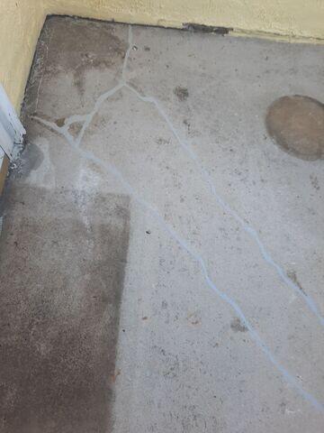 Cracked concrete after repair