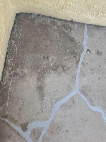 Cracked concrete after repair