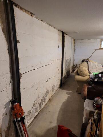 This wall is deflecting inward sue to pressure.
