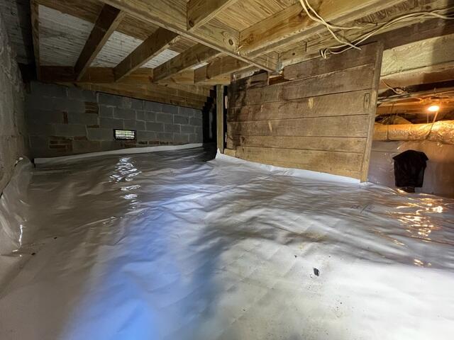 An incapsulated crawlspace