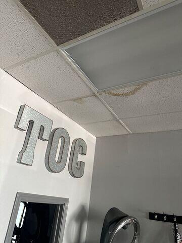 Inside studio - water leaking onto tiles