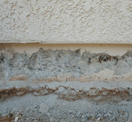Symptoms of Corrosion in a Stem Wall: Spalling Concrete in Tucson, AZ