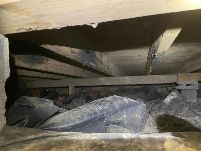 A crawlspace as it appeared to our home inspector.