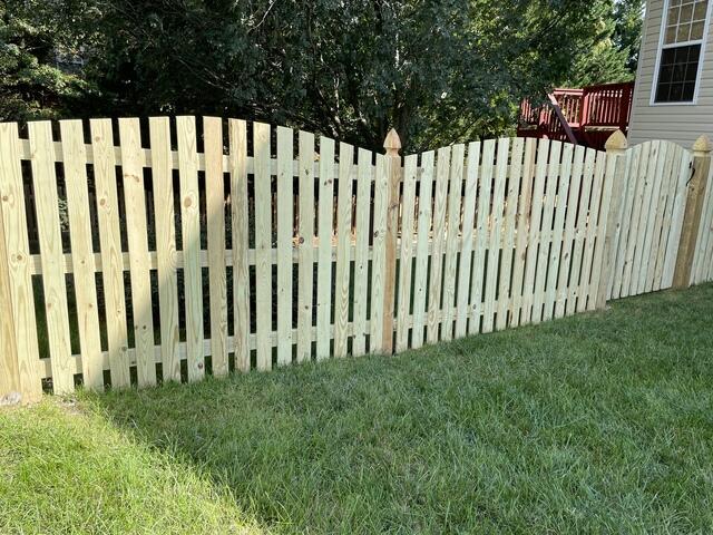 Wood Picket Fence install in Manassas, VA