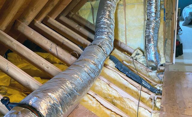 Exposed Fiberglass Insulation