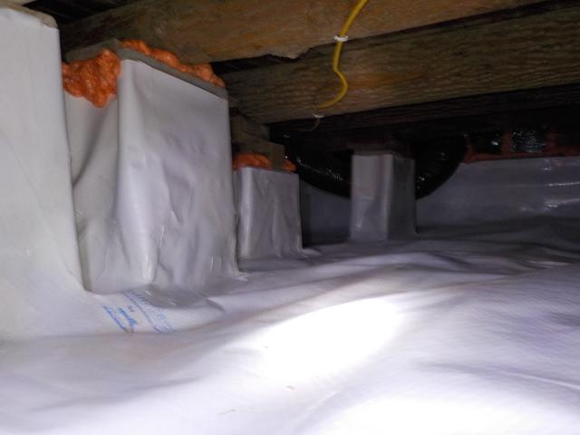 Every area is professionally sealed when we encapsulate the crawlspace, including the Piers.