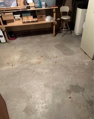 Due to the void under the concrete, the slabs started to sink and crack.