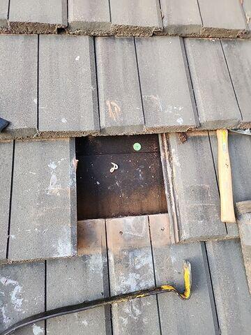 Missing concrete shingle