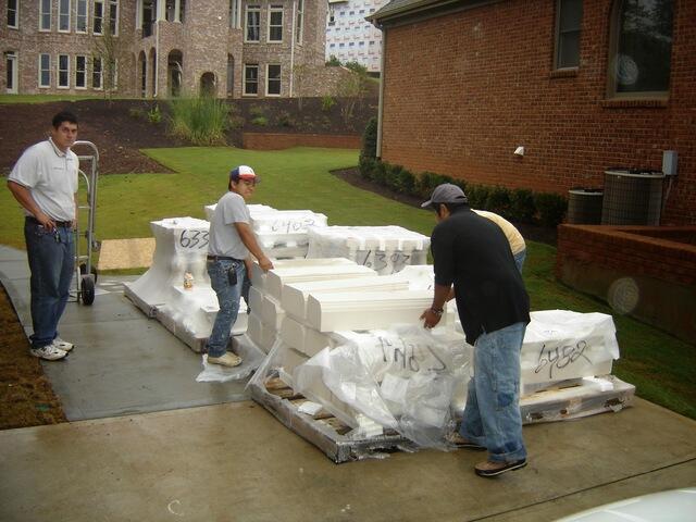 Cast Stone Material Are Delivered