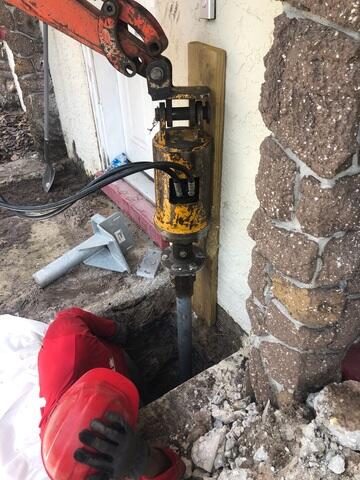 Support Piers Installed Around Home