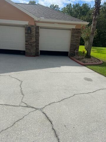 Cracked Concrete Driveway
