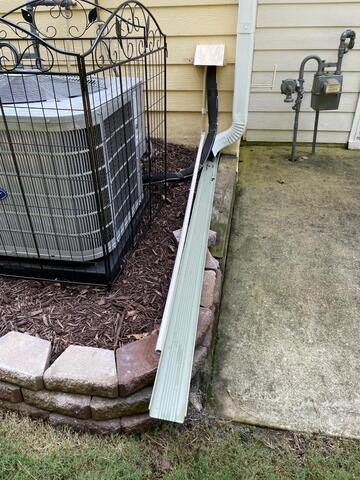 New downspouts installed