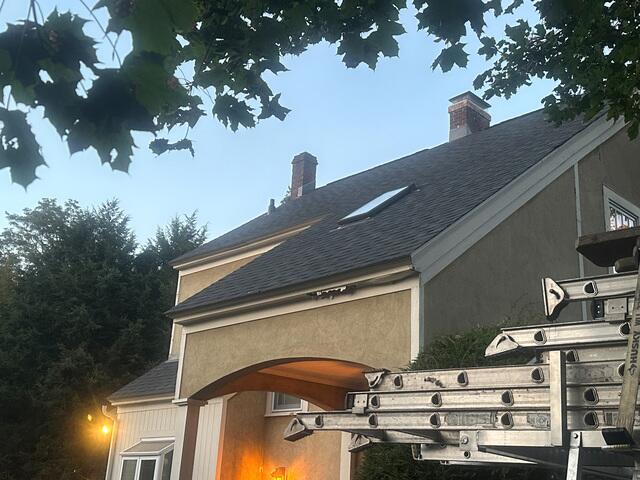 After Photo: New Klaus Larsen Roofing System and Skylight