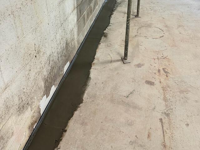 A close-up of the installed WaterGuard system.