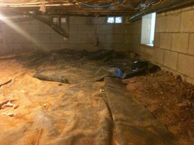 Dirt Crawlspace with High Radon