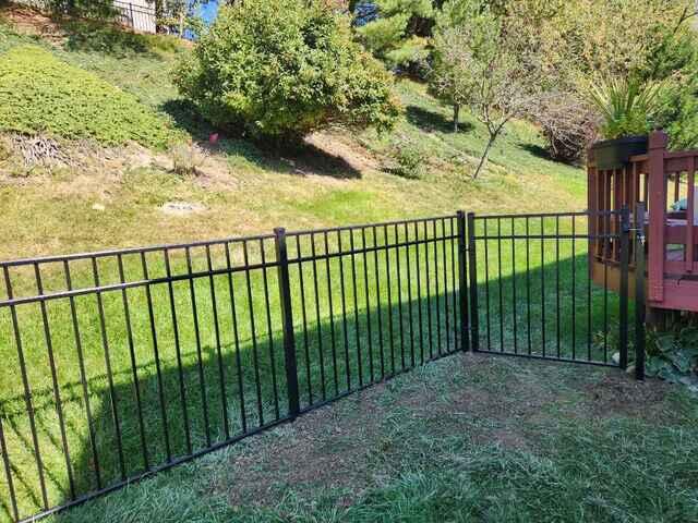 4' Classic, Residential Grade, Flush Bottom Black Aluminum Fence /(2) 4' gates