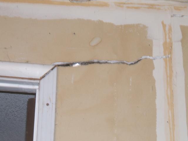 Classic symptom of differential foundation movement causing structural distress in a home in NW Reno