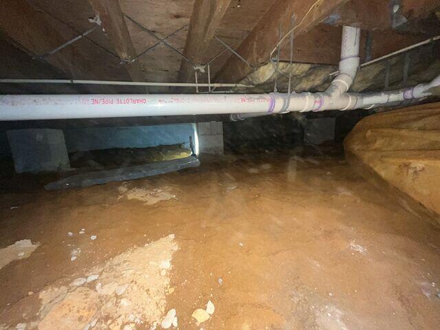 Standing water in the crawl space