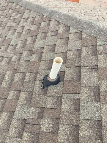 Vent Pipe with damage around the area.