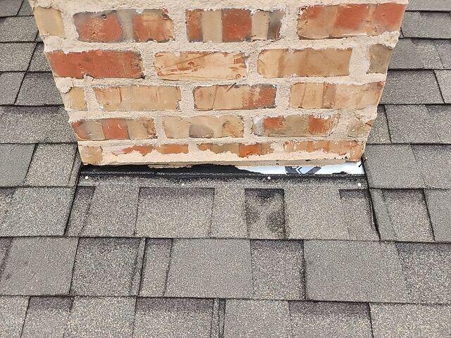 Missing weather protection around chimney