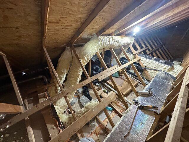 Complicated attic ductwork