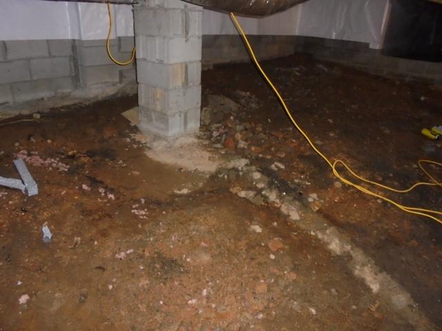 Dirty, Wet Crawlspace