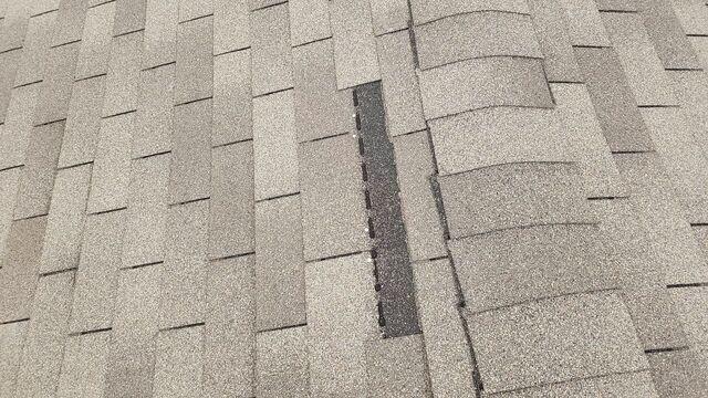 Damaged and missing shingles