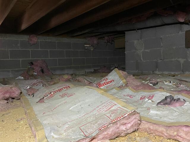 The crawl space before our crew started working on it.