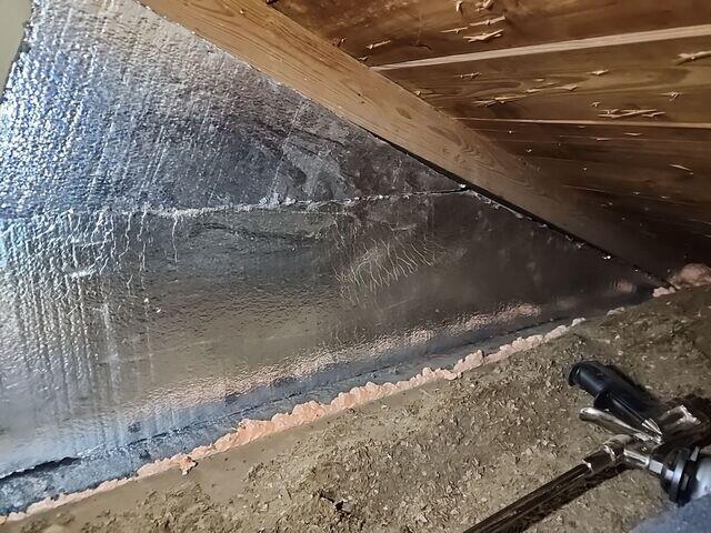 Radiant barrier installed