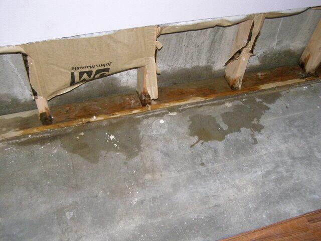 Water on wall,... floor,...