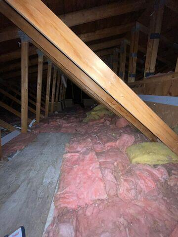 The attic during the inspection