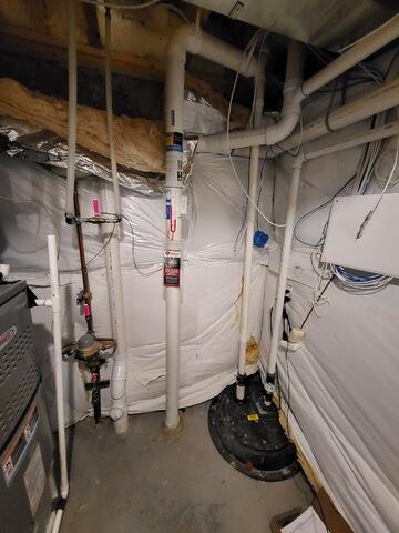 Suction point in basement next to sump.