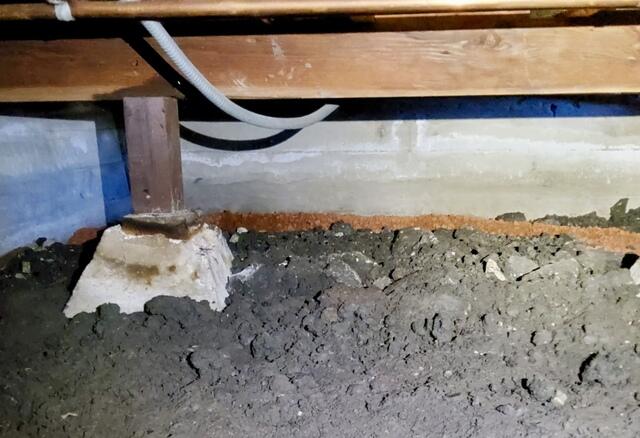 Moisture trenching for sump pump installation in San Leandro, California