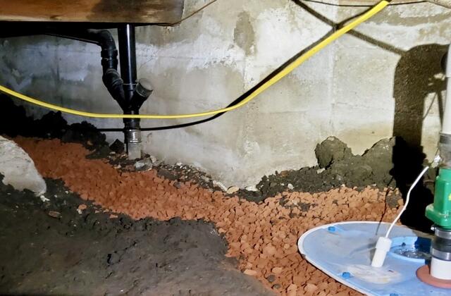 New crawlspace sump pump installed in San Leandro, California