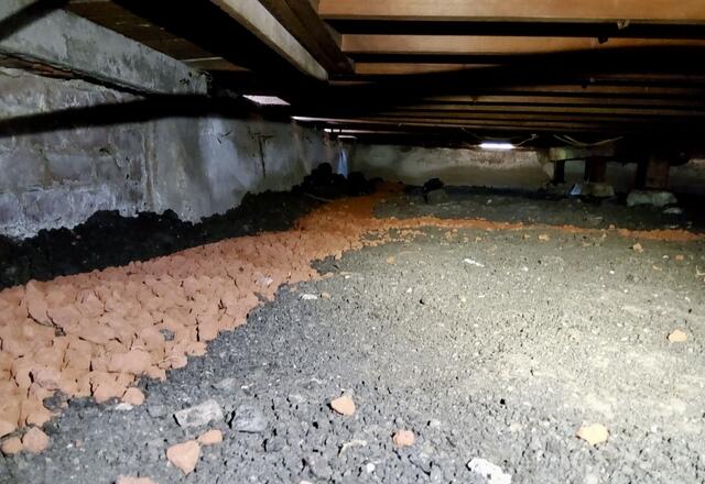 Crawlspace moisture trenching in San Leandro, California