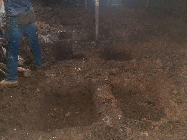 Holes Dug in Crawl Space