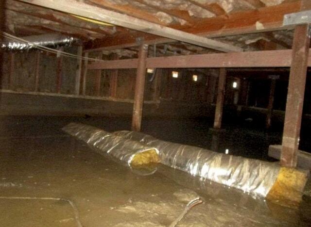 Crawlspace submerged in water in Corte Madera, CA